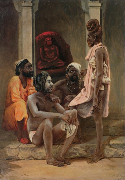 Gosiens or Fakirs at Ahmedabad, 1858 by General E.W. Wray